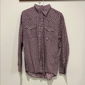Roper Men's Casual Button Down Shirt - Purple Pattern